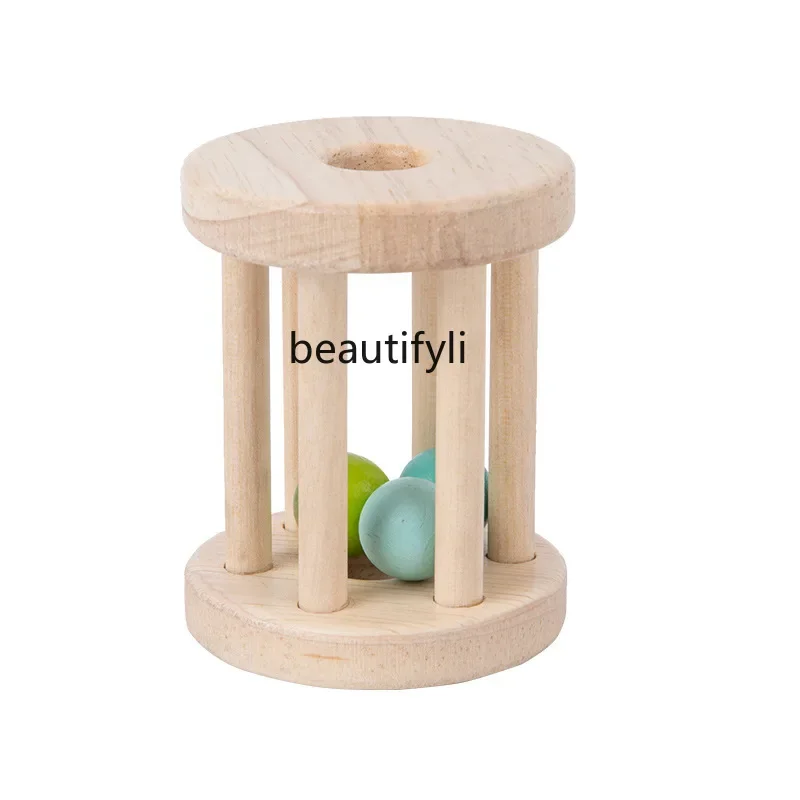 Toy wooden cage rattle 1-3 years old baby early education puzzle grasp bell game gift