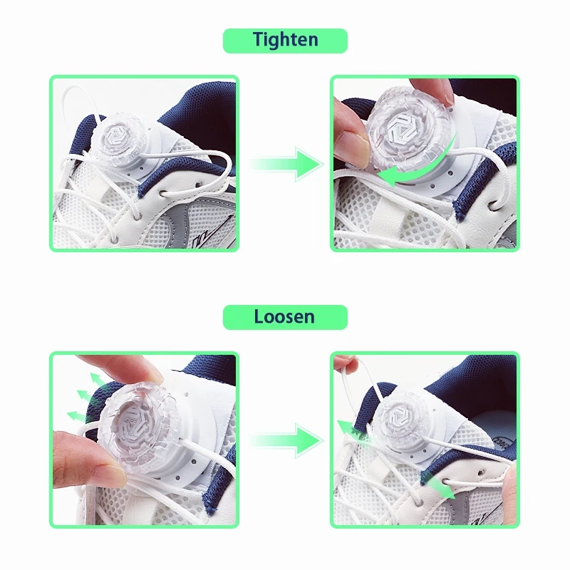 Install Simple Swivel Buckle Shoe Laces Automatic Shoelaces Without Ties Thick Rope Tennis Sneakers Shoelace Shoes Accessories