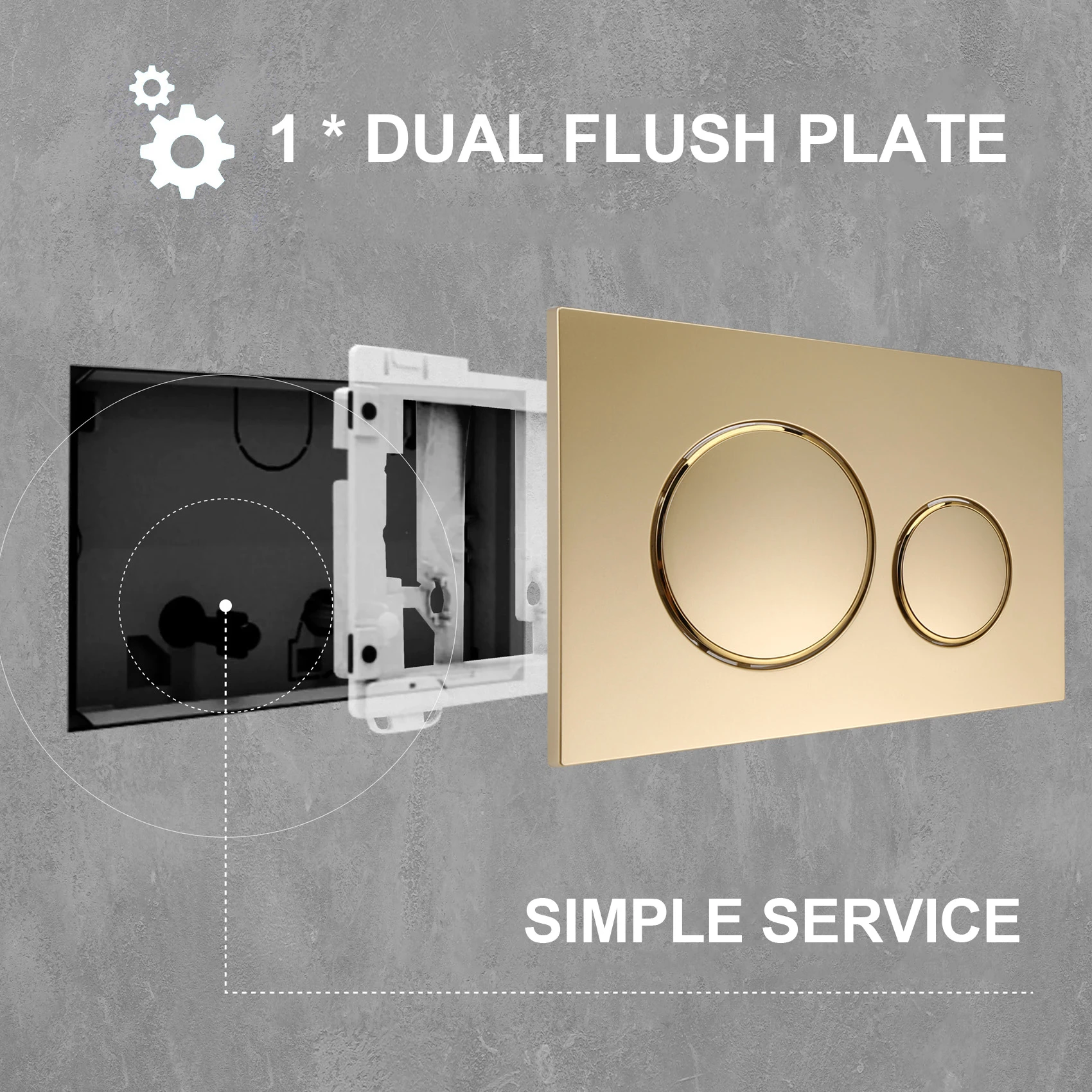 Für Sigma20 Dual Flush Plate Moderne Goldästhetik Kunststoffmaterialplatte