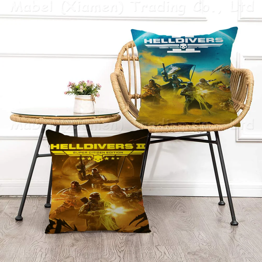 Helldiver 2 Video Game Cushion Cover Pillow Cover Decor Pillowcase Printed Cushion Case For Couch