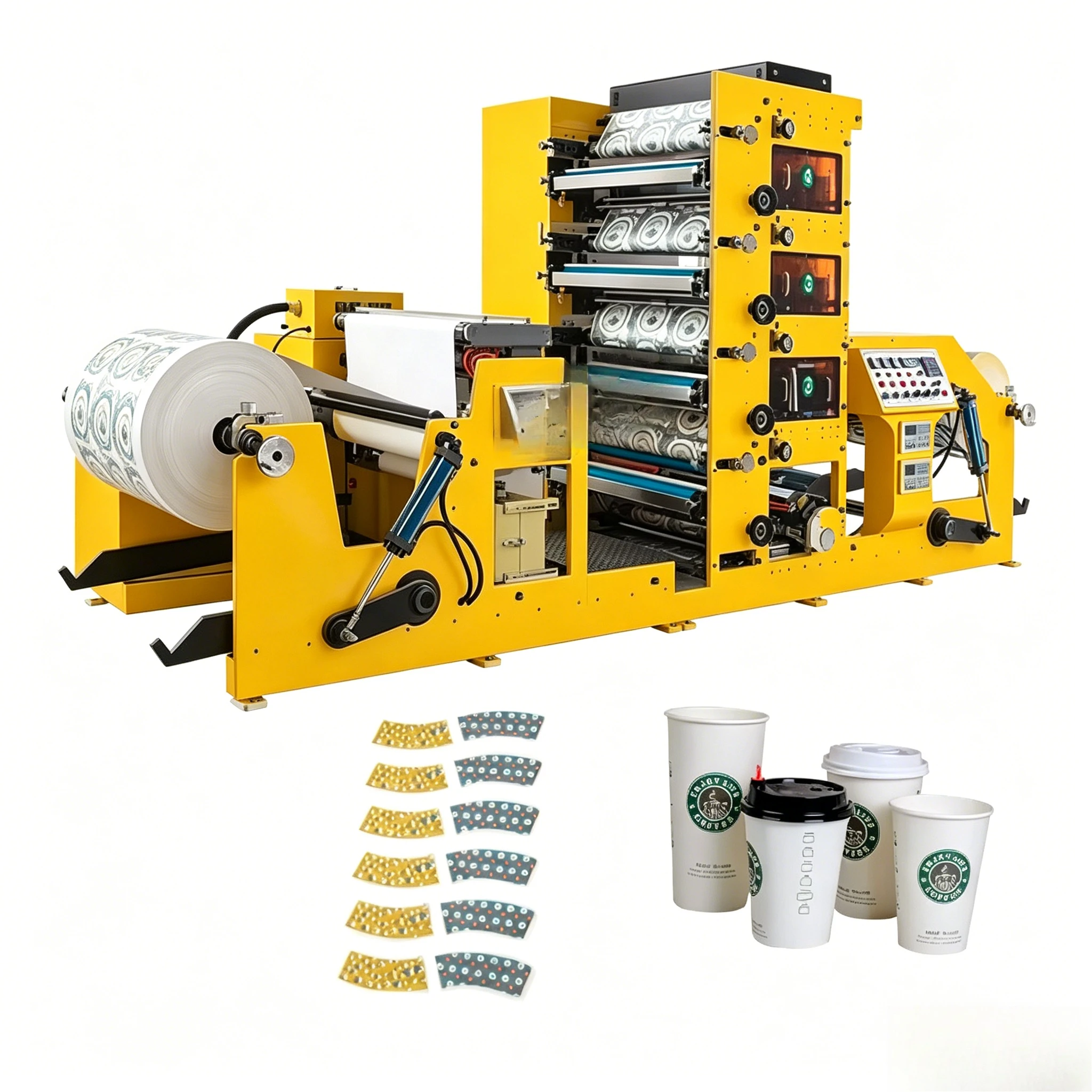 Paper Fan Cup Paper Printer Automatic Uv Printing Paper Cups Fan Printing Digital Machines With Die Cutting Machine customized