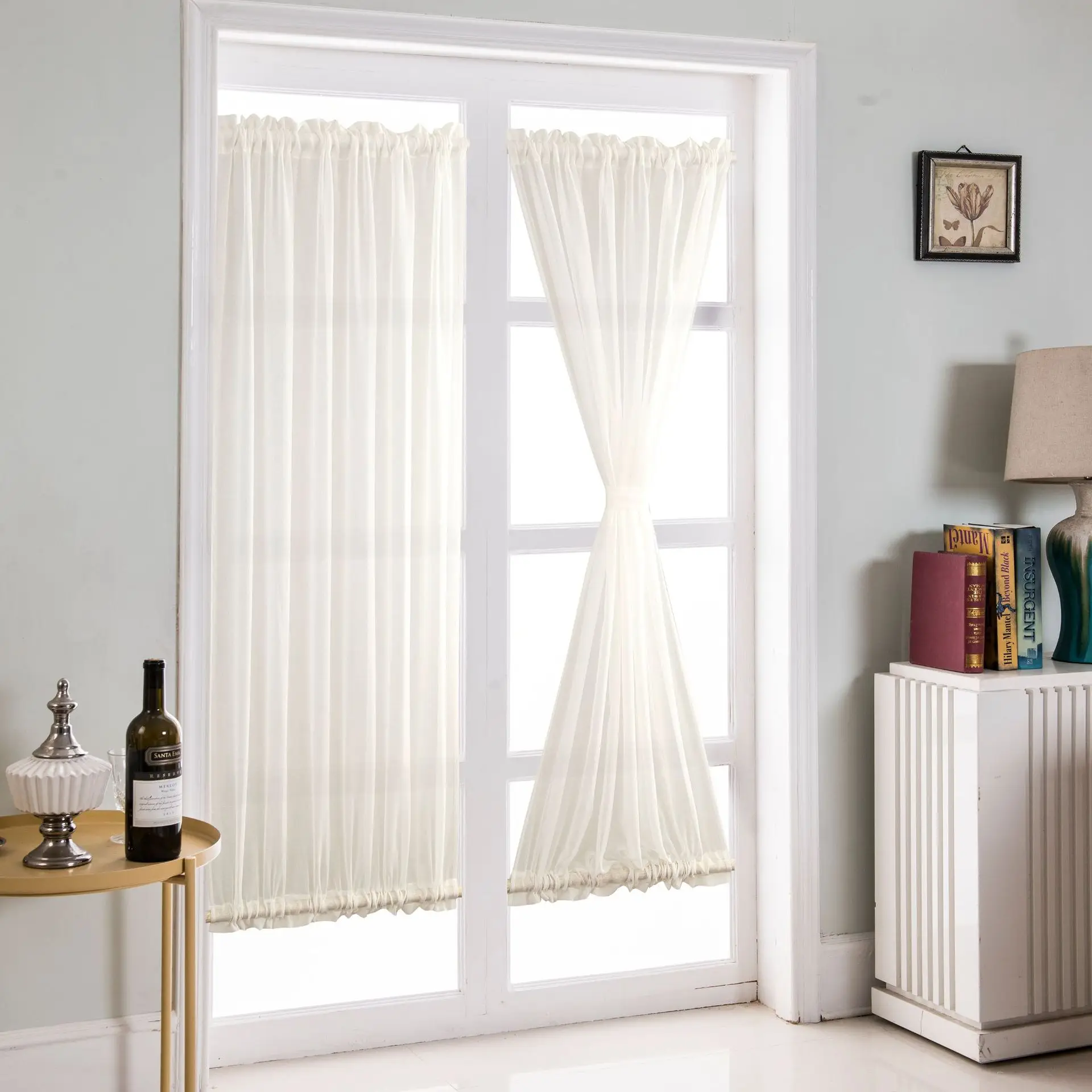 Imagem -03 - Cortinas Branco Prata Cortina Blackout para Windows