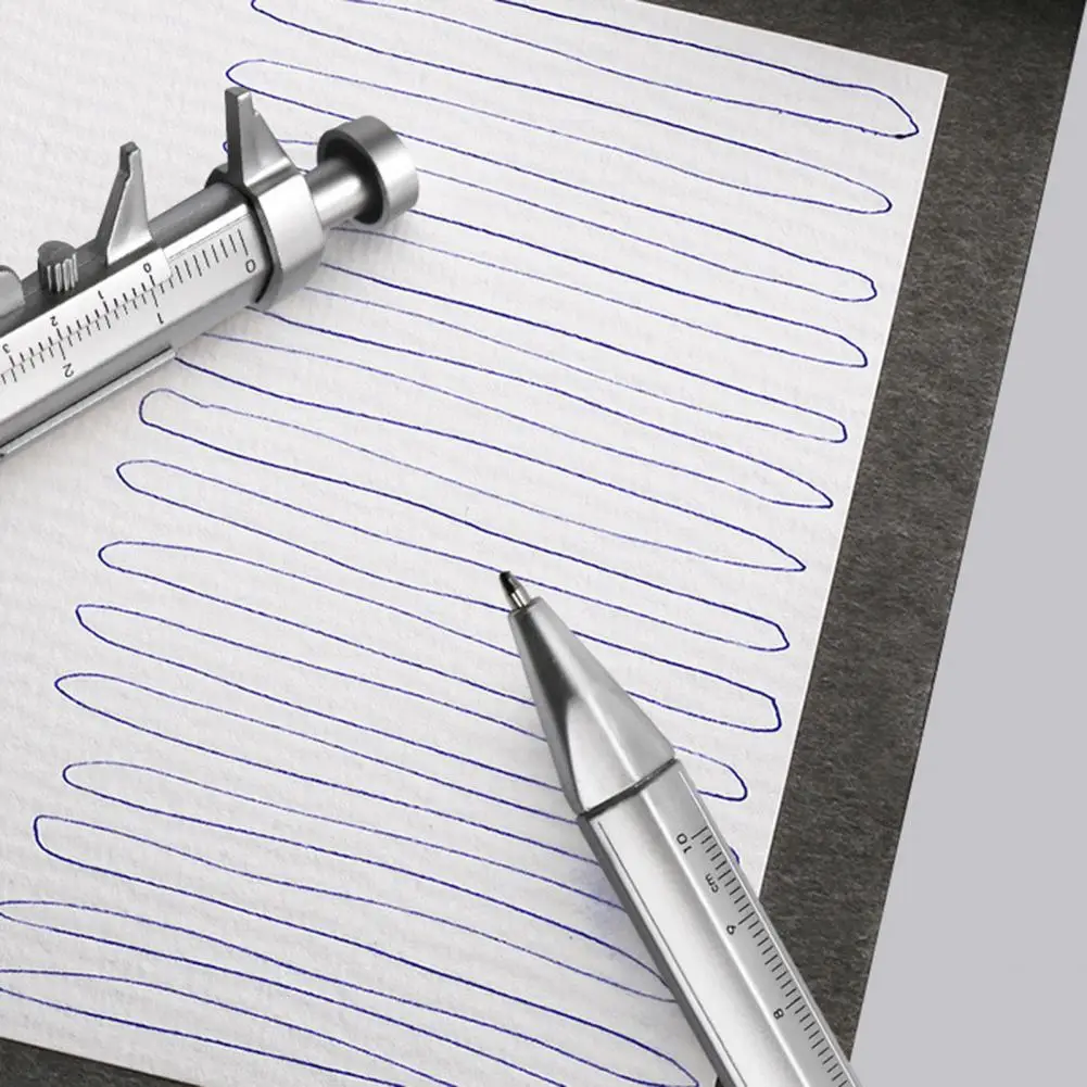 Гладкая гелевая ручка для письма, штангенциркуль, набор гелевых ручек, выдвижные шариковые ручки с метрической линейкой, противоударные измерительные ручки для офиса