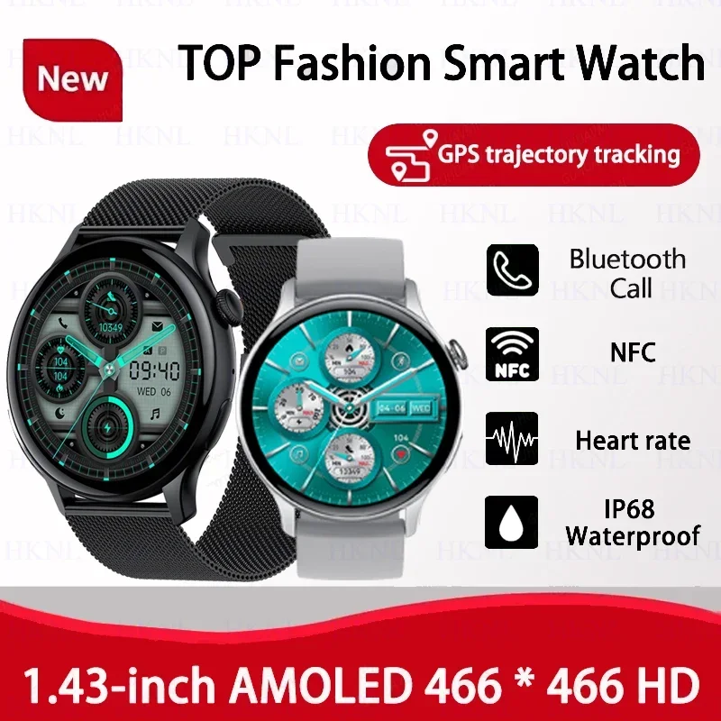 

2025 Smart Watch For Men 360*360 AMOLED HD Screen NFC IP68 Waterproof Heart Rate Health Monitor Smartwatch Men Sport Women Clock