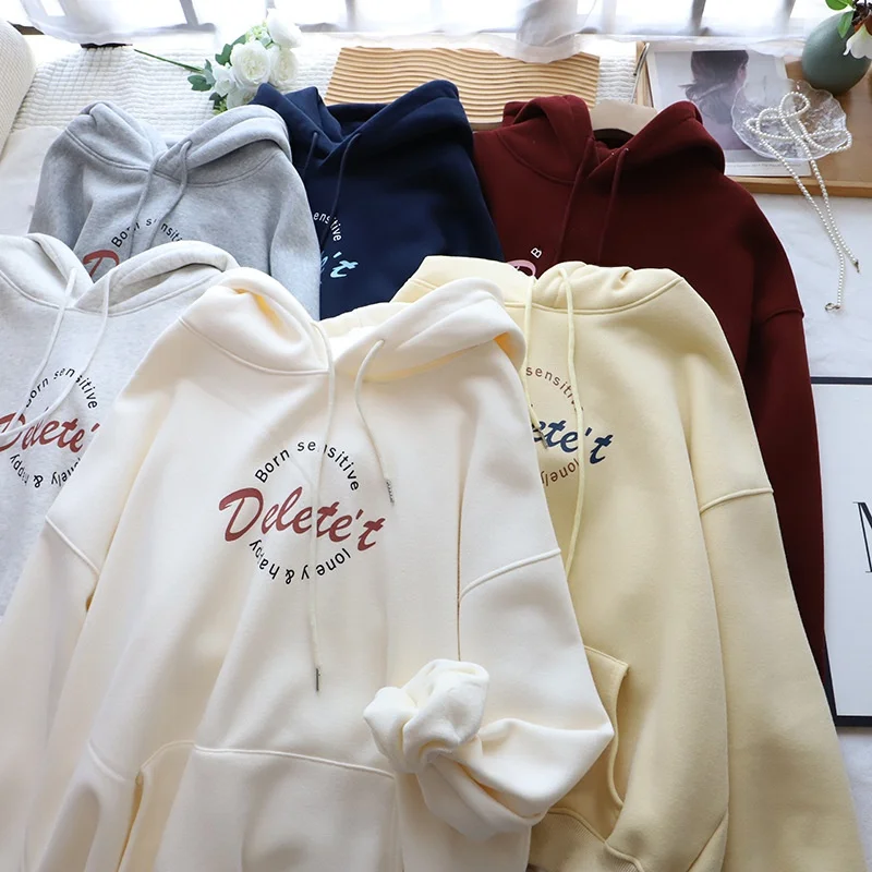 ay سترة نسائية بقلنسوة Jaet 2025 جديد لخريف وشتاء Thiened Fce بلوزة أمريكية فضفاضة كبيرة الحجم للنساء #1