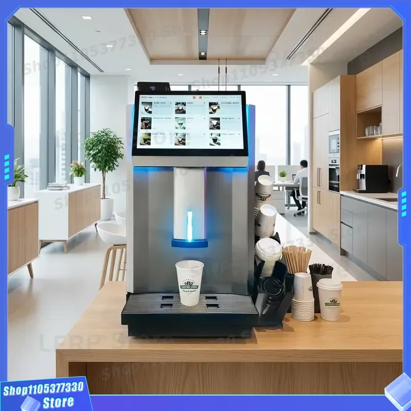 XY Intelligent Commercial Automatic Coffee Machine 14 Inch Touch Screen Espresso Maker 1.5kg Bean Hopper Capacity Brewing 150