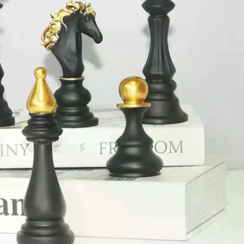 الكلاسيكية قطعة الشطرنج اكسسوارات الديكور الراتنج الملك الملكة فارس الحرف سطح المكتب دراسة غرفة المعيشة الديكور Chessman #1