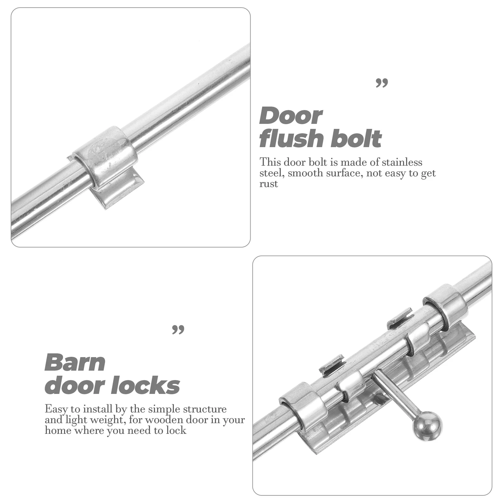 

Stainless Steel Flush Bolt Latch Security Lock For Barn French Wooden Gates Durable Corrosion Resistant Slide Bolt Lock Privacy