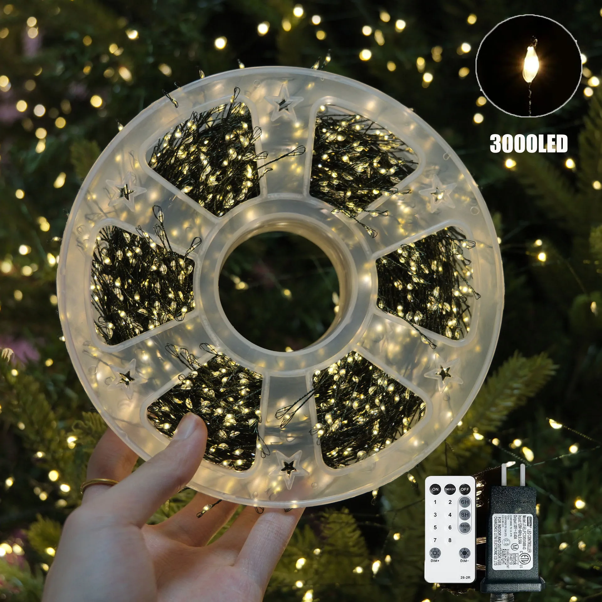 100M LED Firecracker String Light EU/US Plug In Remote Control New Year Garland Fairy Light For Wedding Christmas Decoration