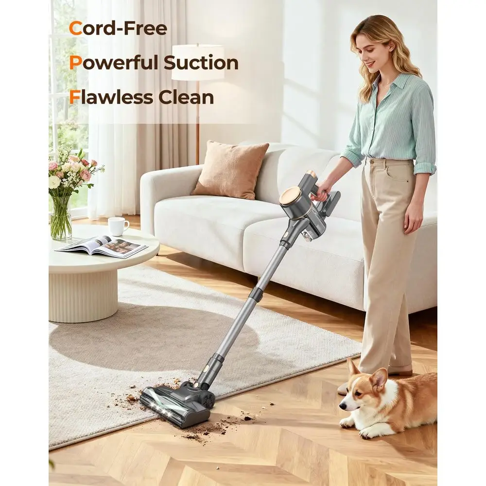 Aspirapolvere senza fili Peach N8: leggero, 2200 mAh, 40 minuti, autoportante, depilazione di animali domestici