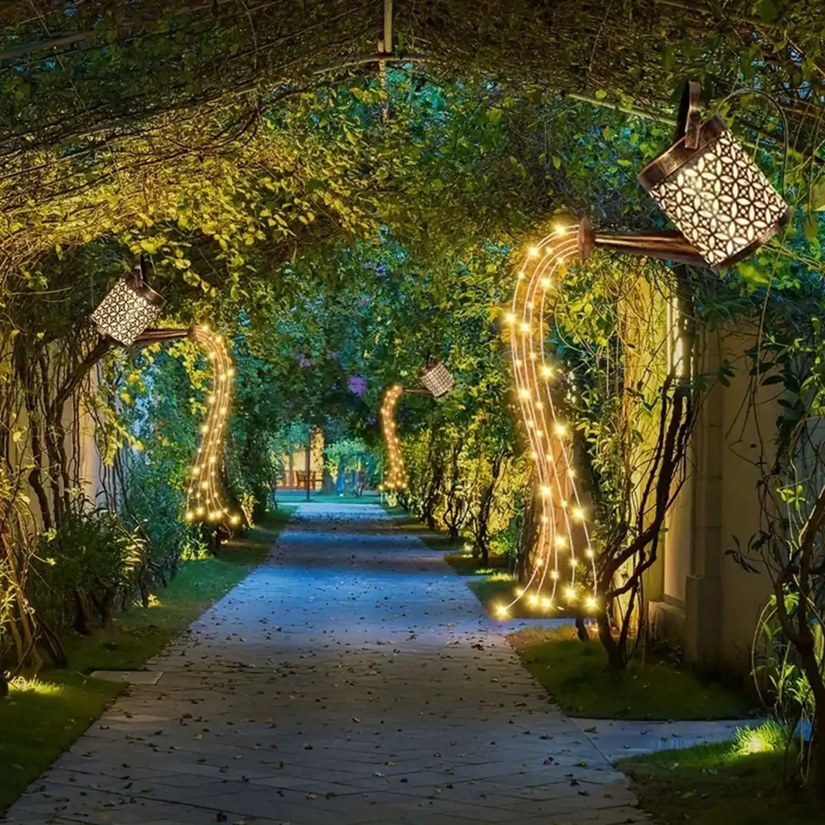 1pc Solar Watering Can Light Garden Decorations Outdoor Waterproof Shower Lights For Outside Walkway Garden Patio Lawn