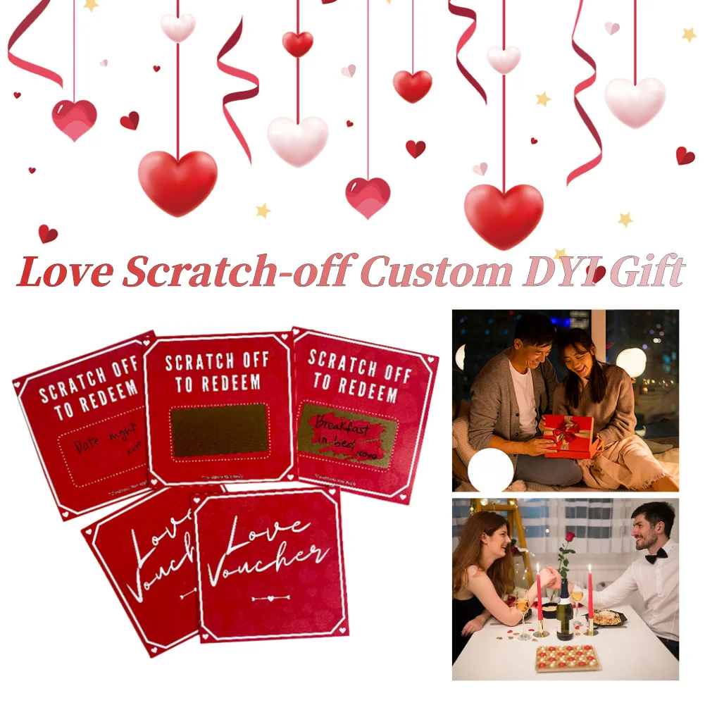 5-25Pcs Anniversary Gift Coupons Romantic Lucky Scratch Off Stickers Motivational Gifts Cards for Boyfriend Girlfriend