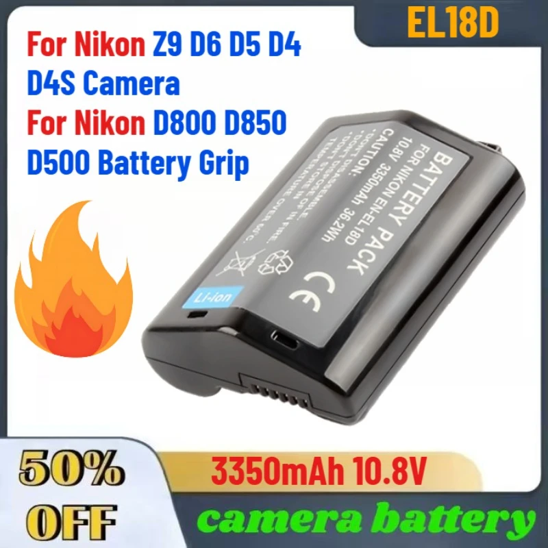 

3350mAh 10.8V EN-EL18D ENEL18D EL18D Battery for Nikon Z9 D6 D5 D4 D4S Camera for Nikon D800 D850 D500 Battery Grip