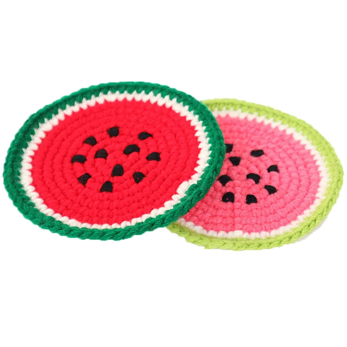 Bomhcs Keukentafel Watermeloen Doilies Kom Mok Cup Matten Handgemaakte Gebreide Gehaakte Fruit Placemats 4 Stuks