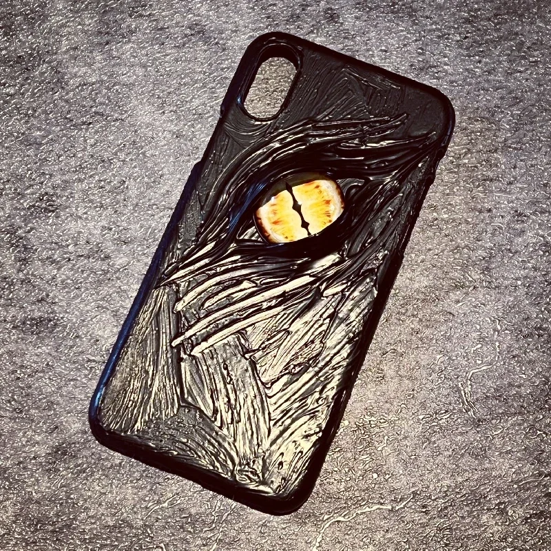 4096 Original 3D hecho a mano teléfono móvil estilo Cthulhu ojo luminoso Horror funda para teléfono móvil personalizado regalo de Navidad y Halloween