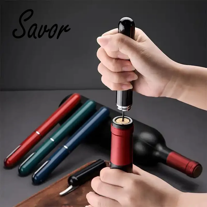 Hot Sale Air Pump Wine Bottle Opener Champagne Pen-Shaped Stainless Steel Needle Corkscrew Pin Cork Remover Kitchen Bar Widgets