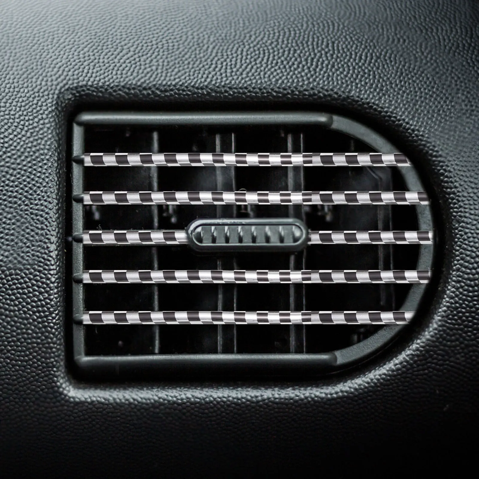 

U-Shaped Car Air Vent Trim Strip Decorative Outlet PVC Insert Cover for Vehicle Conditioner Carbon Fiber Look Durable Fit Auto