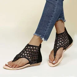 Kobiety drążą płaskie buty Casual Ladies Cover Heel Zip sandały klapki klapki damskie 2021 letnie buty na plażę Plus rozmiar 43