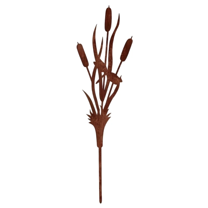 Brown Metal Garden Stake for Lawn Sections, Pot Display and Yard C5AD