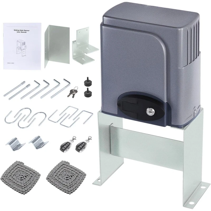 1400lb Sliding Gate Opener Hardware Electric Rolling Driveway Slide Gate Motor - Model ，home.