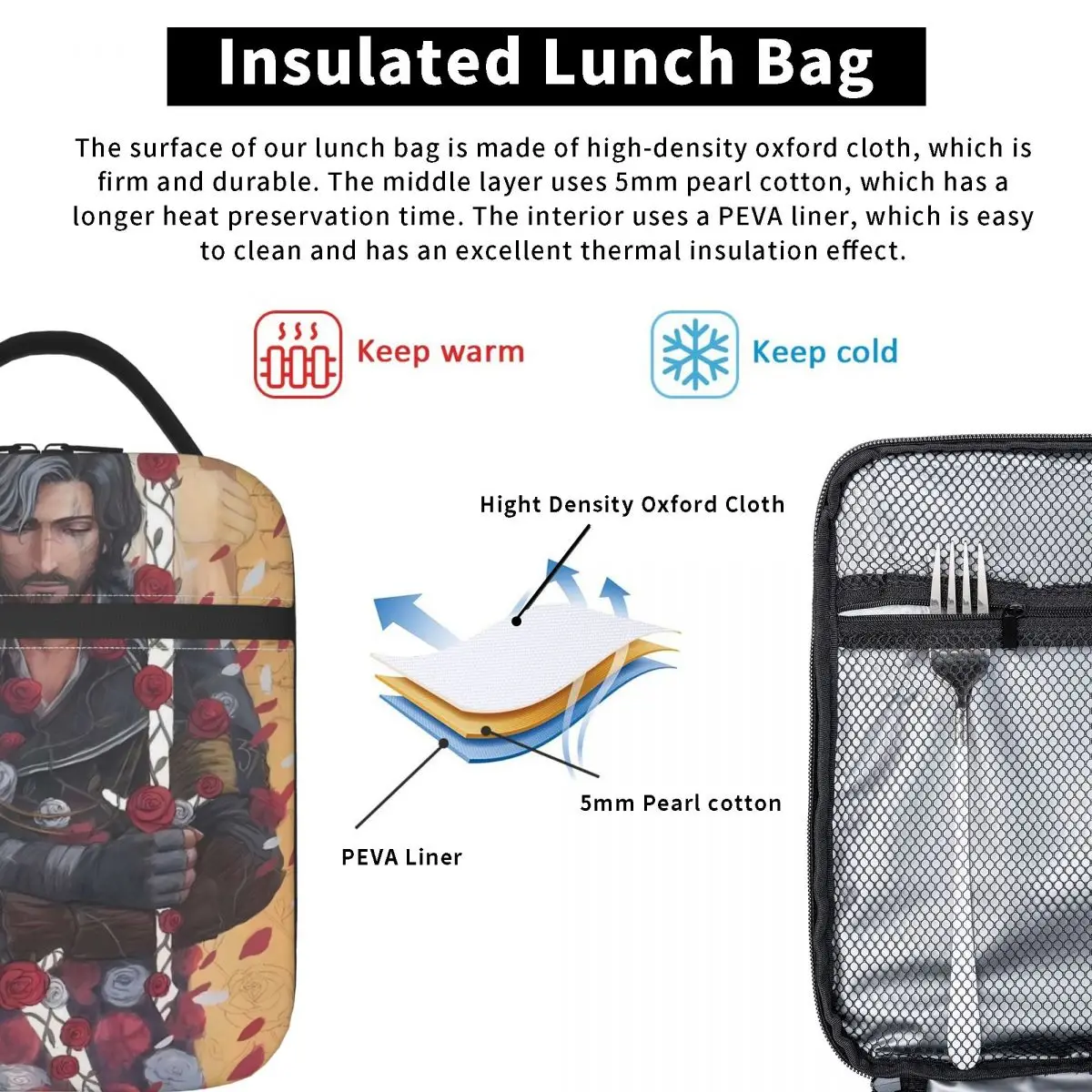 Gustave Clair Obscur Expedition 33 حقيبة الغداء للطفل طباعة علب الاغذية مكتب عادية حقيبة للحفاظ على البرودة المحمولة أكسفورد أكياس الحرارية #3