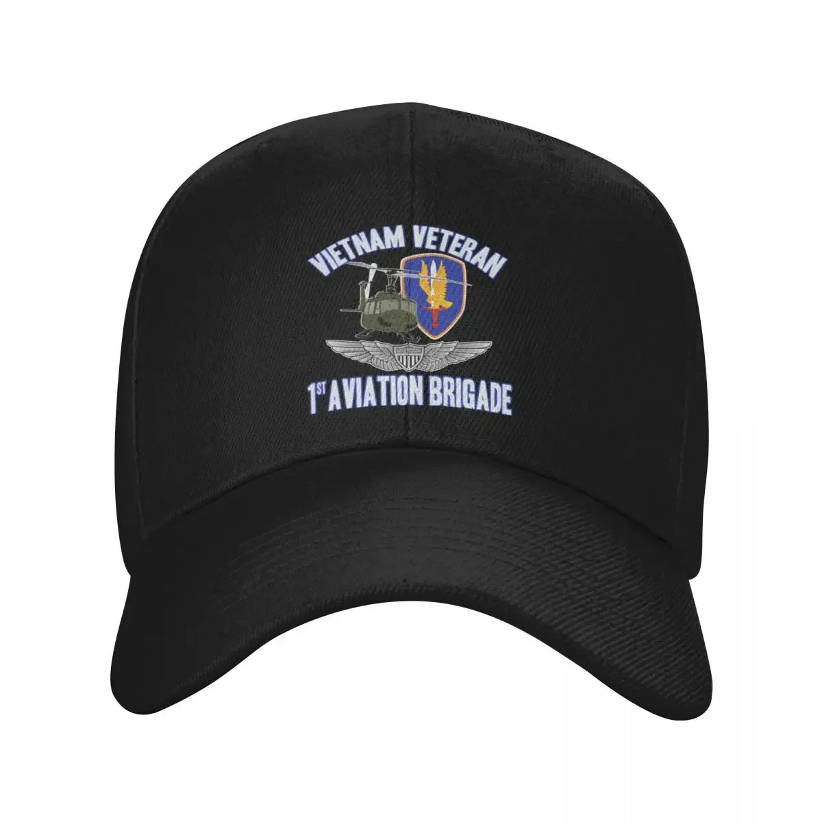 

1st Avn Bde - UH-1 Huey w Pilot Wings Baseball Cap black designer cap Sunscreen Luxury Woman Men's