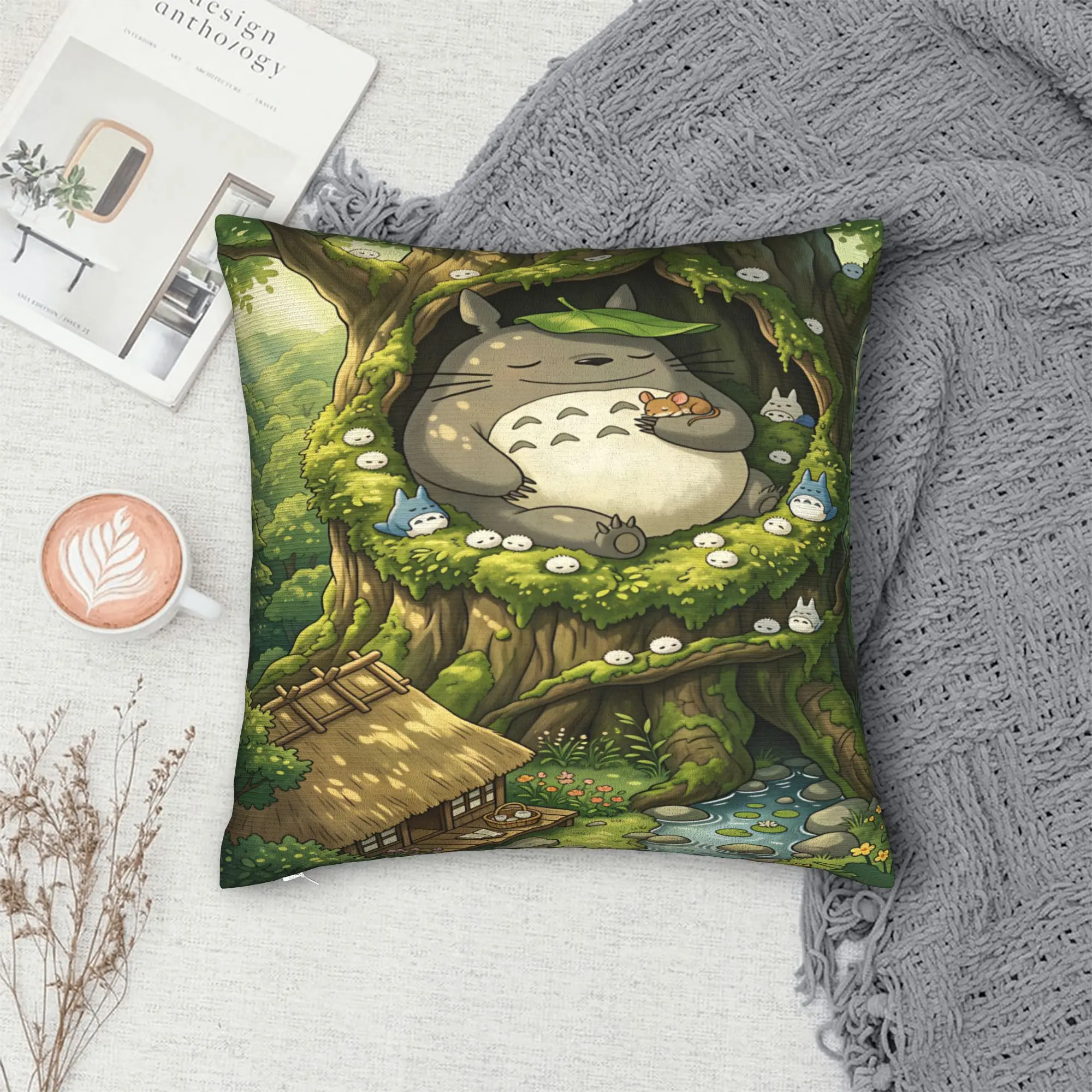 Totoro Pillow Case  Soft Pillow Cover Novelty Pillowcases For Living Room Sofa
