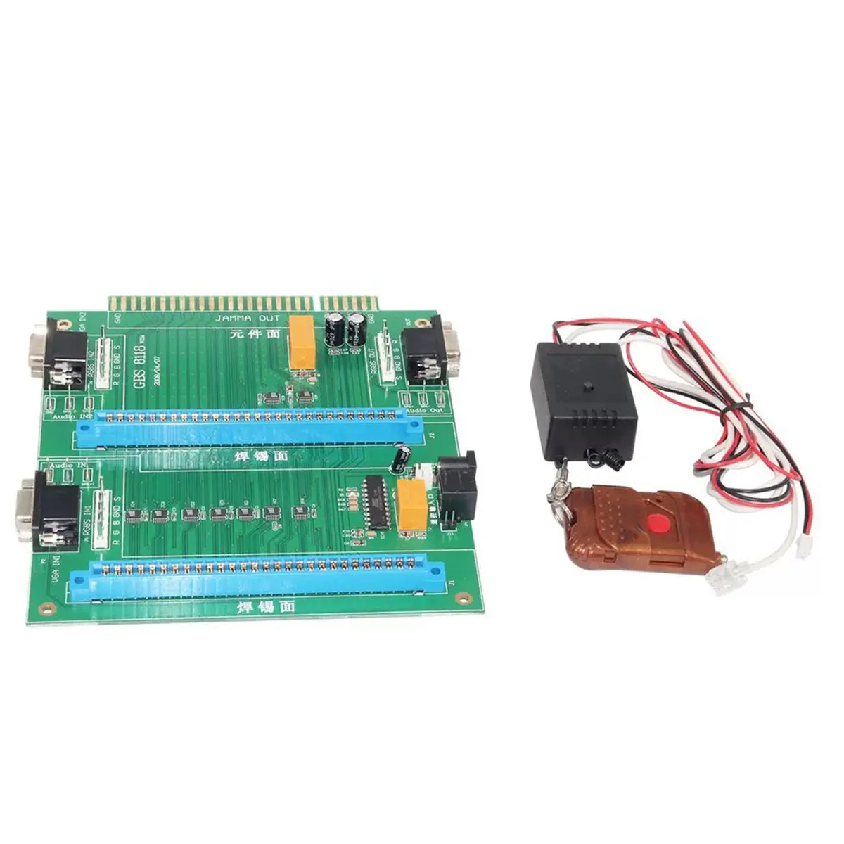 Y1030A~!#GBS-8118 Game Board 2 in 1 Switch Control VGA CGA Multi JAMMA Switcher D5271A Remote Controller