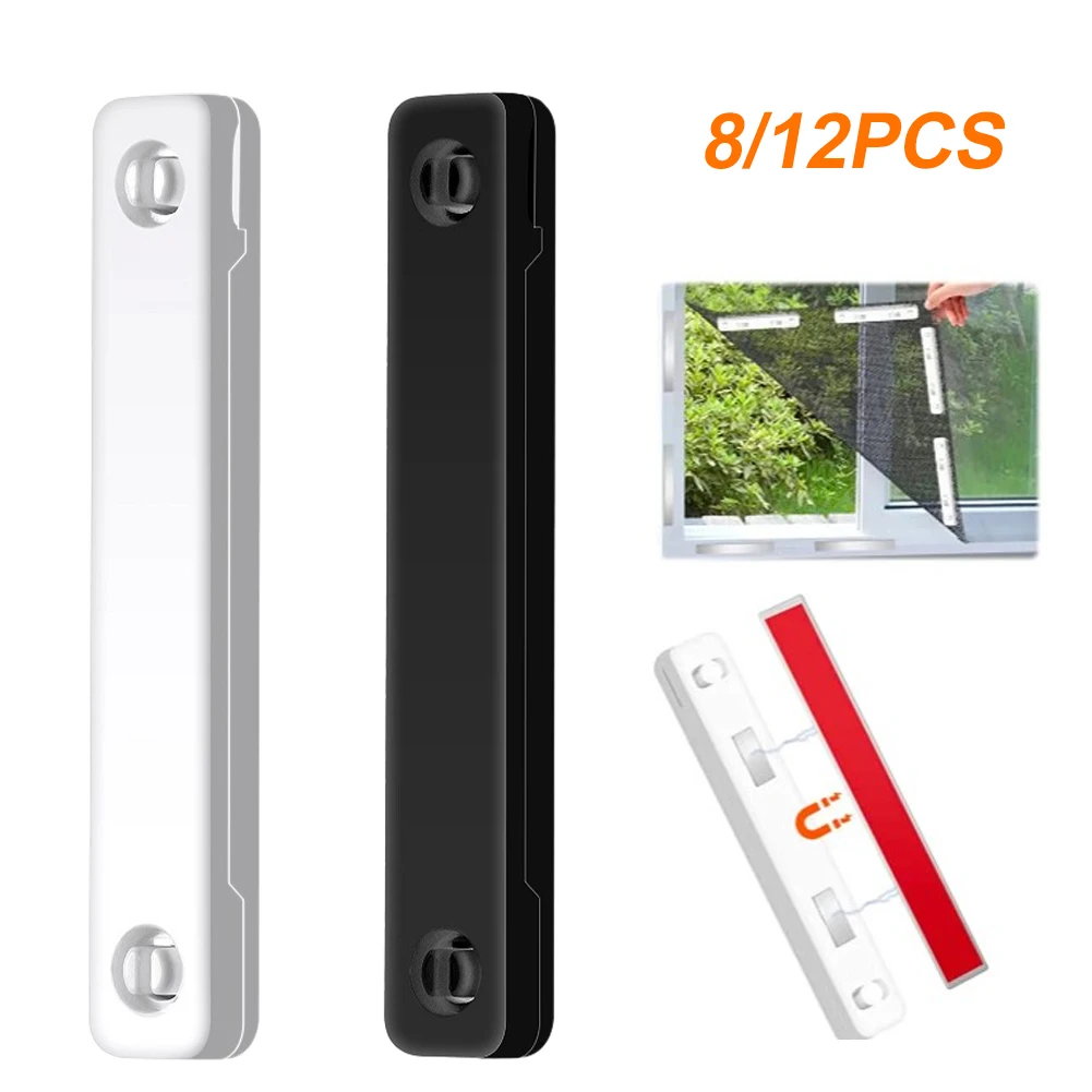 8Pcs/12Pcs Magnetic Window Screen Clip Mosquitoe Screen Protection No Punching Strong Fixation Windows Mounting Buckle