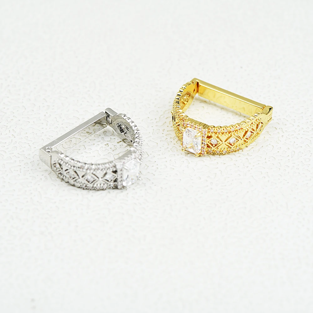 ICEYY Clips de corbata Anillo de corbata versátil para hombre Anillo de hebilla con incrustaciones de circón de lujo Accesorios de joyería para hombres de negocios de boda