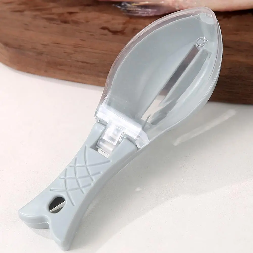 Escamas de pescado portátiles, cepillo para raspar la piel, herramienta de cocina para mariscos, cuchillo Manual, raspador de pescado, rallador pelador, escalas J7U3, 1 Uds.