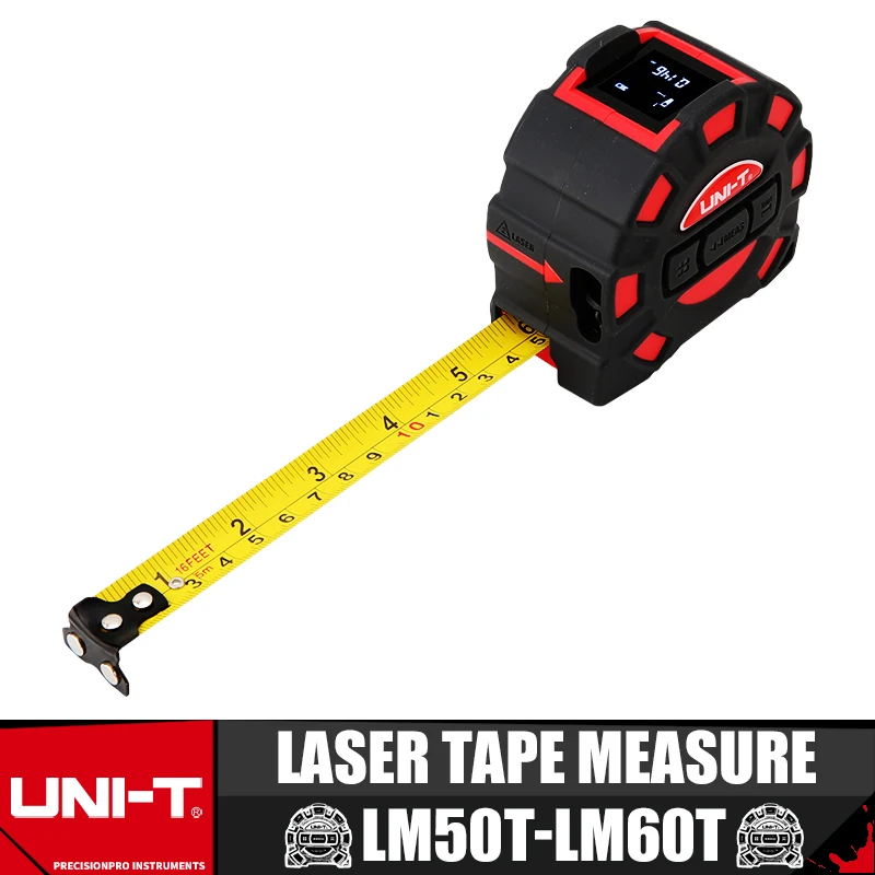 

UNI-T LM50T LM60T 50M 60M Laser Tape Measure Digital Electronic Ruler Roulette Meter LCD Display Retractable Measuring Tool