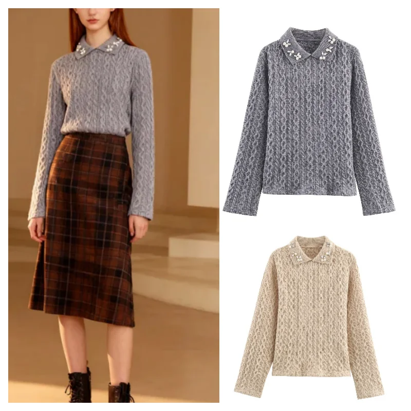 

Fall 2025 Trendy Sexy 8-Strand Knit Sweater Fashion Jewelry Collar Popular Sweater Knitwear for Women