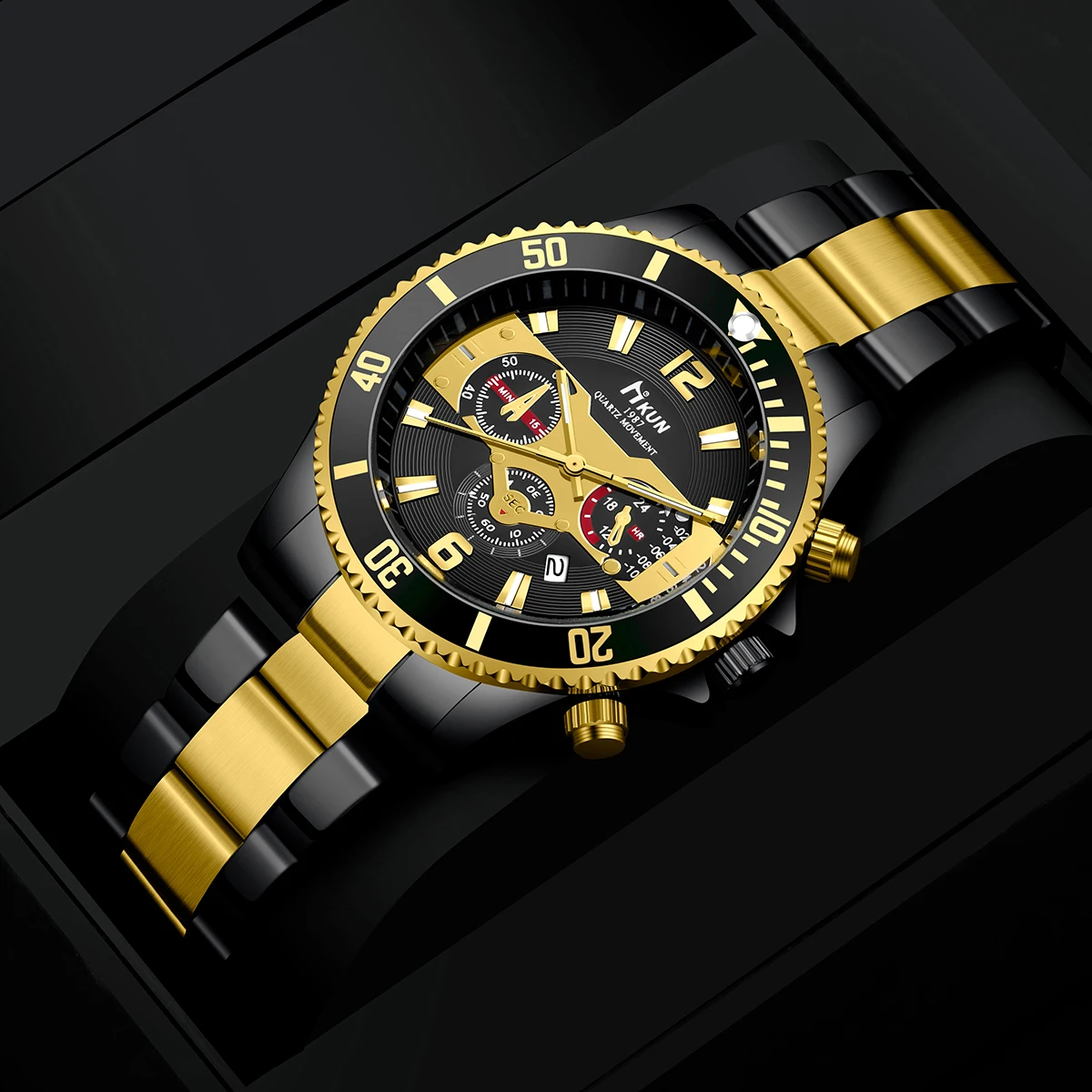 Fashion Watch Casual Clock Business Men Quartz Watch Calendar Green Water Sport Men Quartz Wristwatch