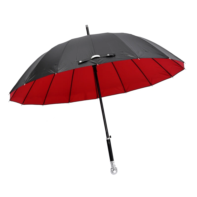 Silver Skull  Umbrella  Luxury Long Handle Sunny Umbrellas UV Protection Men Women Business Parasol Gentleman Gifts