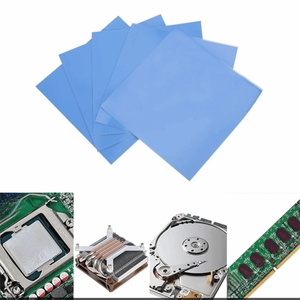5Pcs Rubber Silicone Thermal Pad Highly Efficient Practical Thermal Conductive Pad Heat Resistant Thermal Gap Filler For SSD