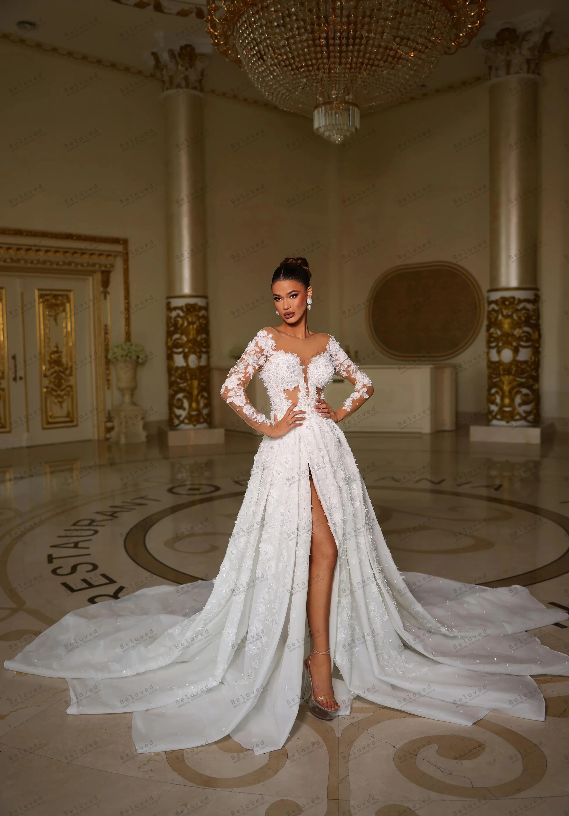 Glamorous Wedding Dresses Vintage Bridal Gowns Lace Appliques Full Sleeves Modest Robes Pretty Customized Vestidos De Novia 2026