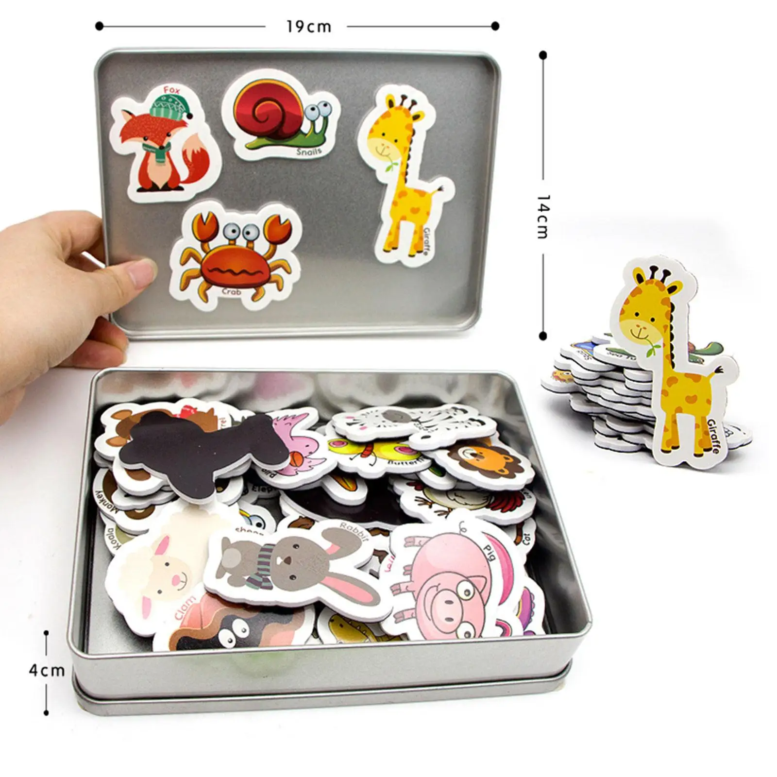 40x Refrigerator Animal Animal Birthday Gifts for Kids Animal Fridge Set