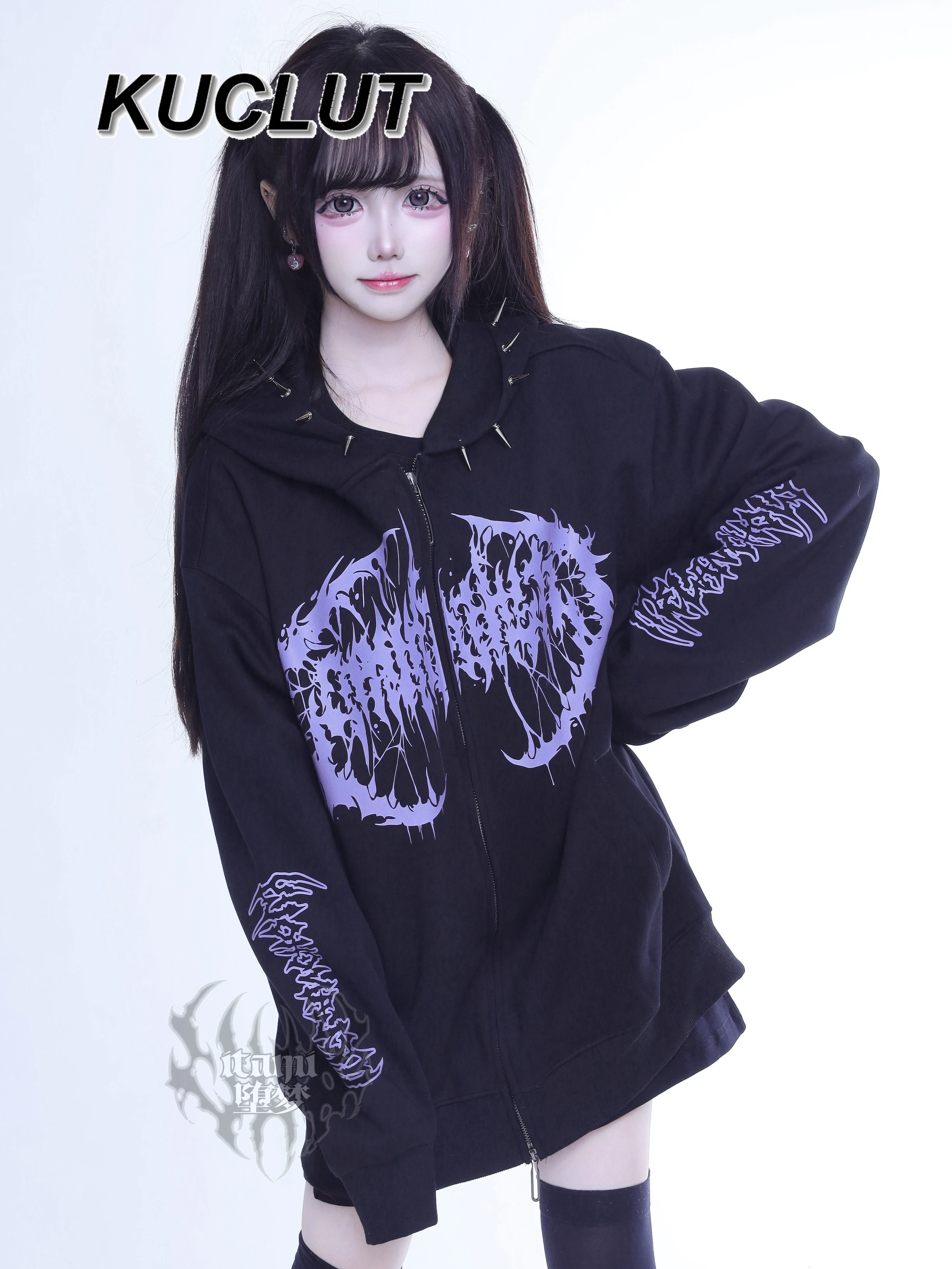 

Новинка 2023 года, свободная толстовка с принтом для женщин, модные субкультуры, повседневные толстовки в японском стиле, осень-зима