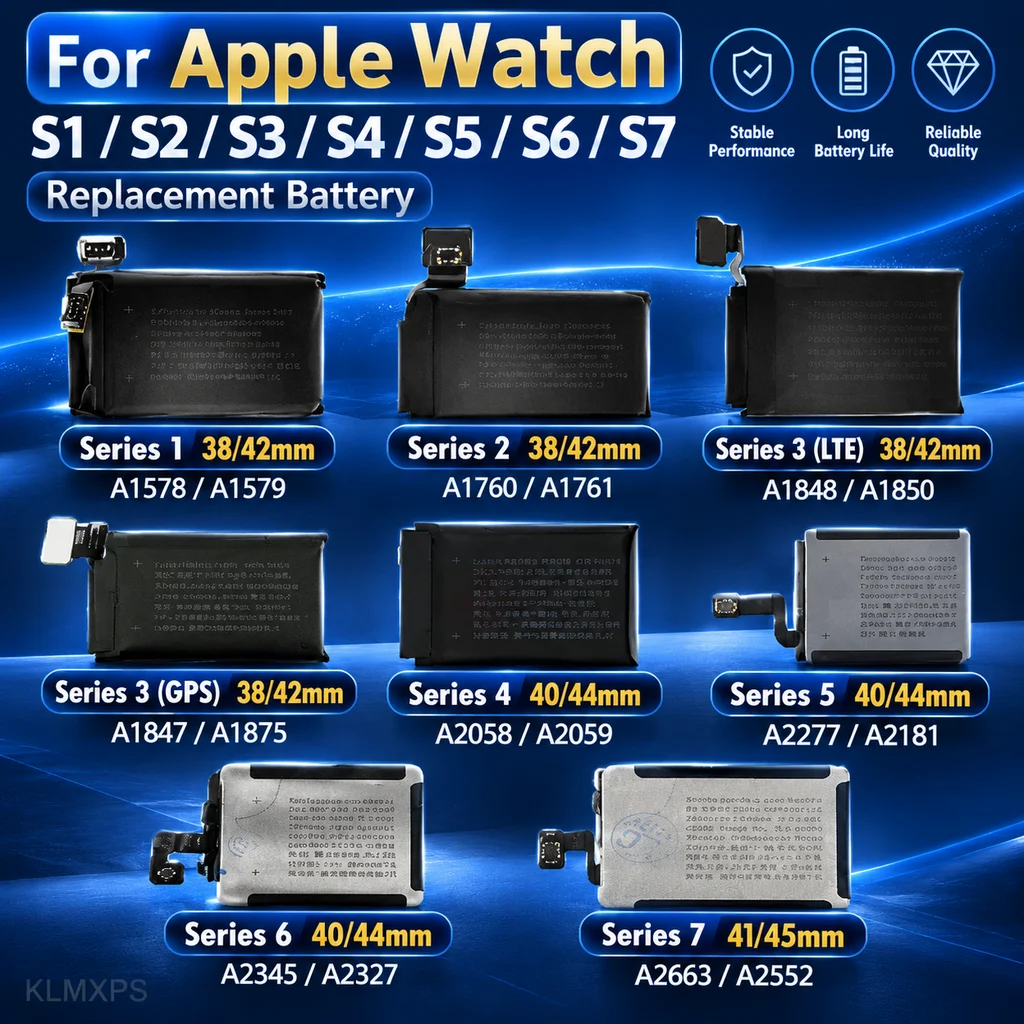 Watch Battery Replacement FOR Apple Watch Series SE 1 2 3 4 5 6 7 and iWatch S1 S2 S3 LTE S4 S5 S6 S7, 38/40/41/42/44/45/49mm