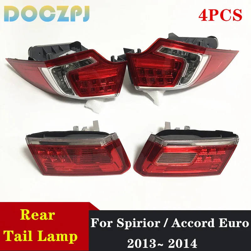 1Set 4PCS Car Rear Bumper LED Taillight Tail Lamp For Honda Spirior CU1/CU2  For Accord Euro 2013 2014