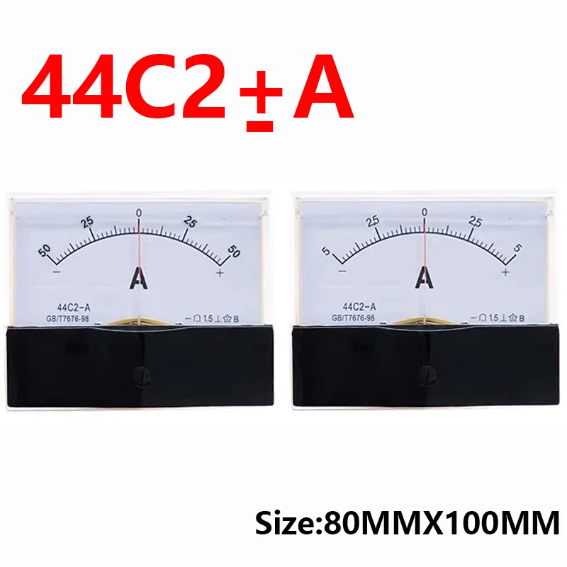 

44C2 DC /75mv Amperemeter Gauge Analog Panel AMP Current Meter50A -0 - 50A Ammeter 3A 5A 10A 20A 30A 50A 100A 200A 300A 500A