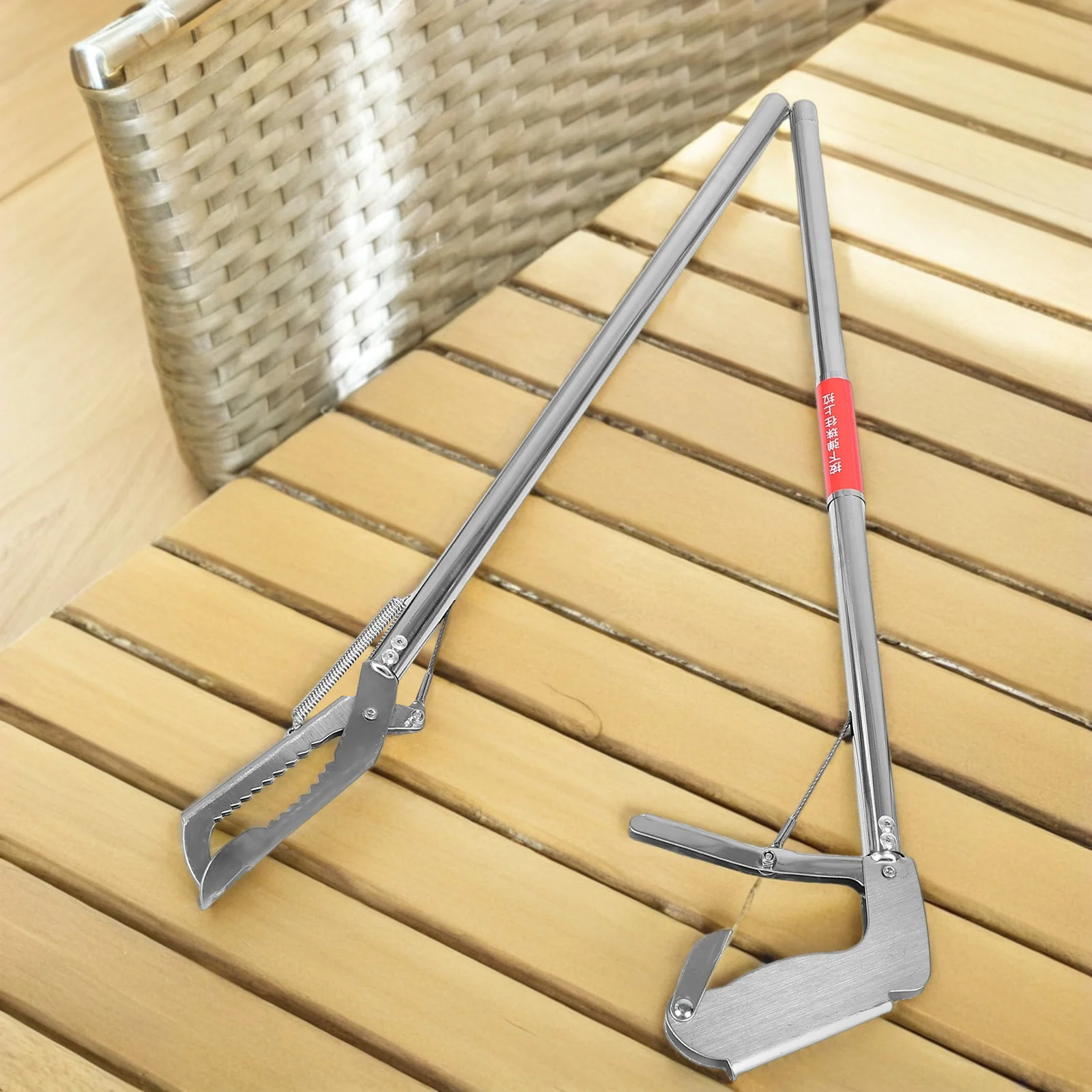 

Сверхмощный инструмент для захвата змей из нержавеющей стали, длинные щипцы для ловли рептилий, безопасная обработка, змеи дикой природы, угри, кемпинг