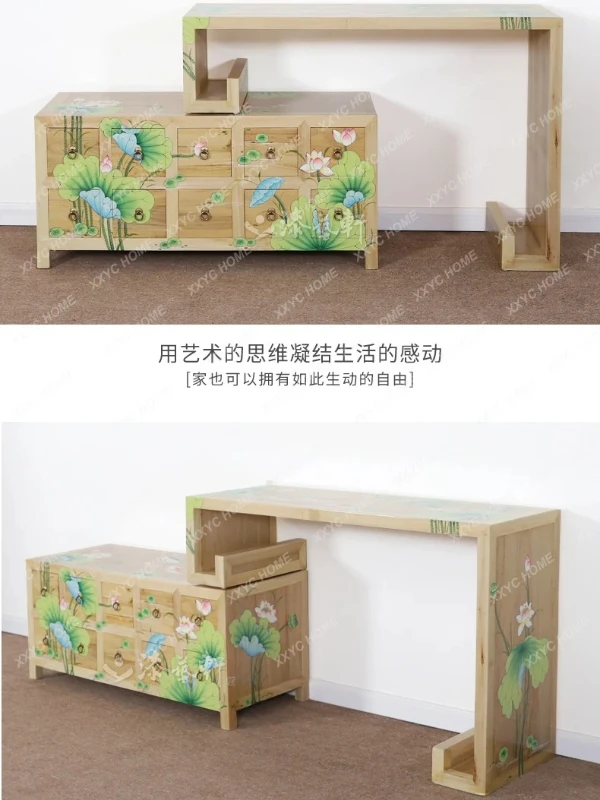 X-S Creative storage decoration foyer long counter retractable multi-drawer cabinet HG