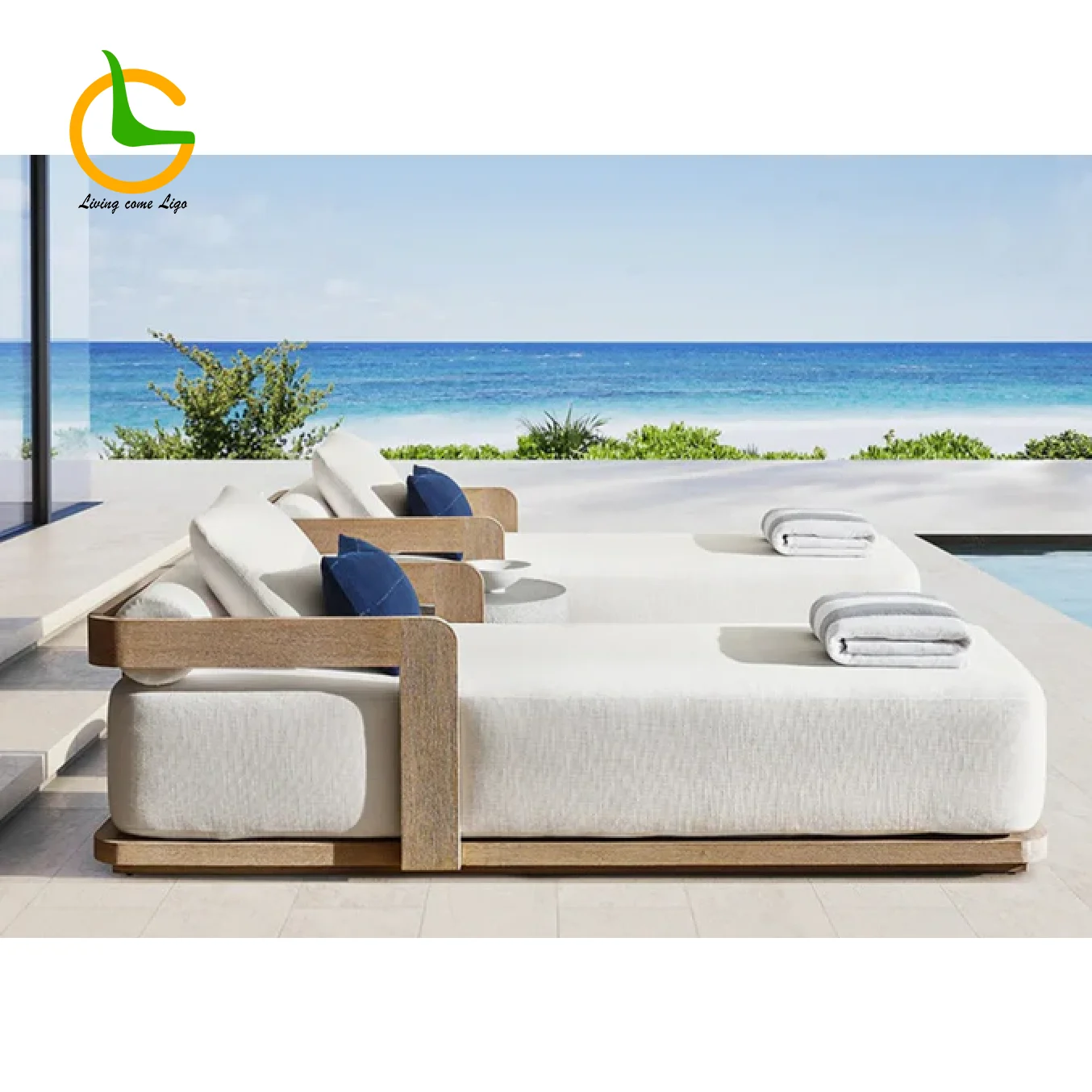 

Leisure Sunbed Garden Furniture Material Waterproof Single Person Outdoor Sofa Bed Sun Loungers for Staircase