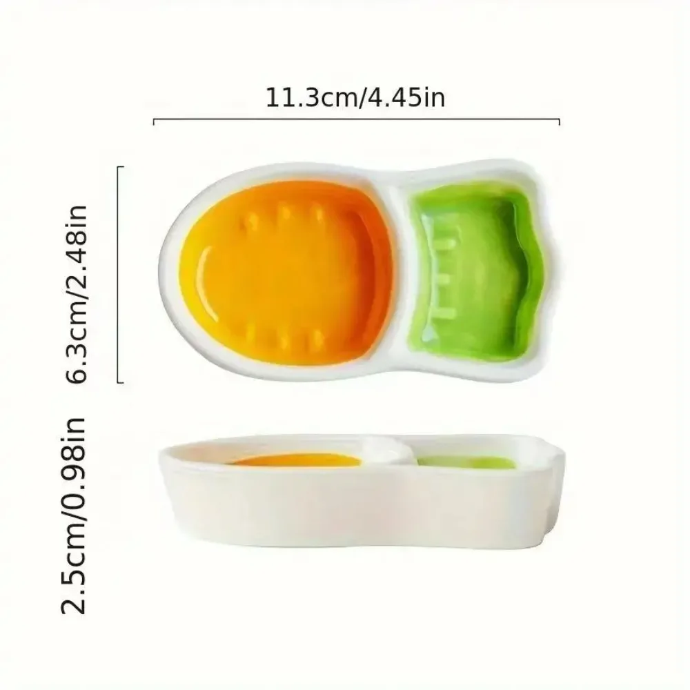 Carrot Shape 2-in-1 Small Pet Bowl Separated Anti chew Food Water Basin for Hamster Hedgehog Cage Accessories view 2
