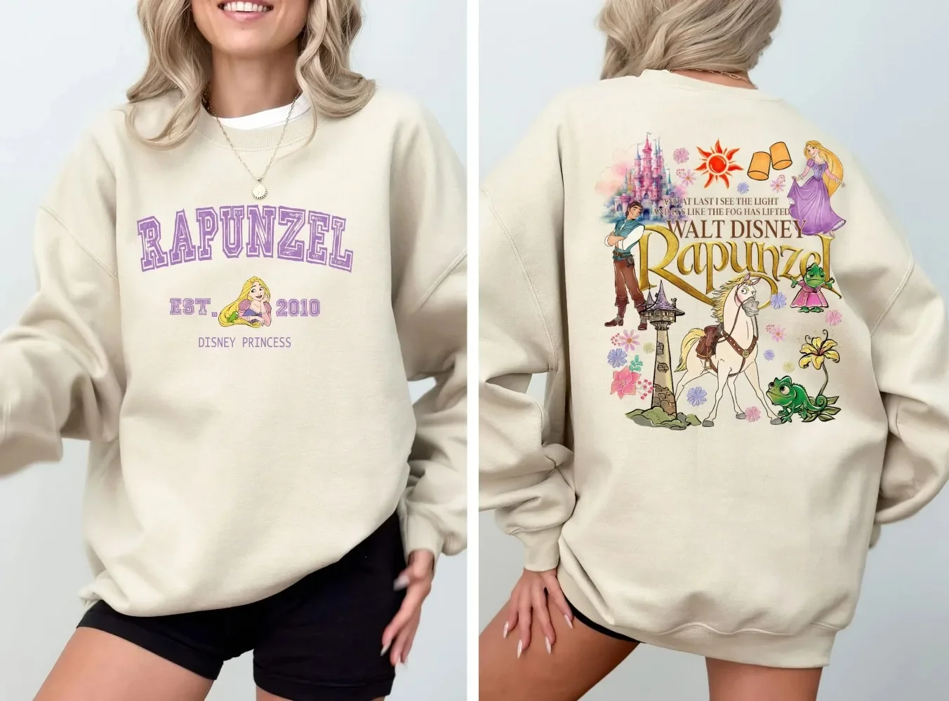 Rapunzel Est 2010 Felpa Retro Rapunzel Felpa aggrovigliata Maglione floreale Rapunzel Felpa Disney Rapunzel Regalo magico