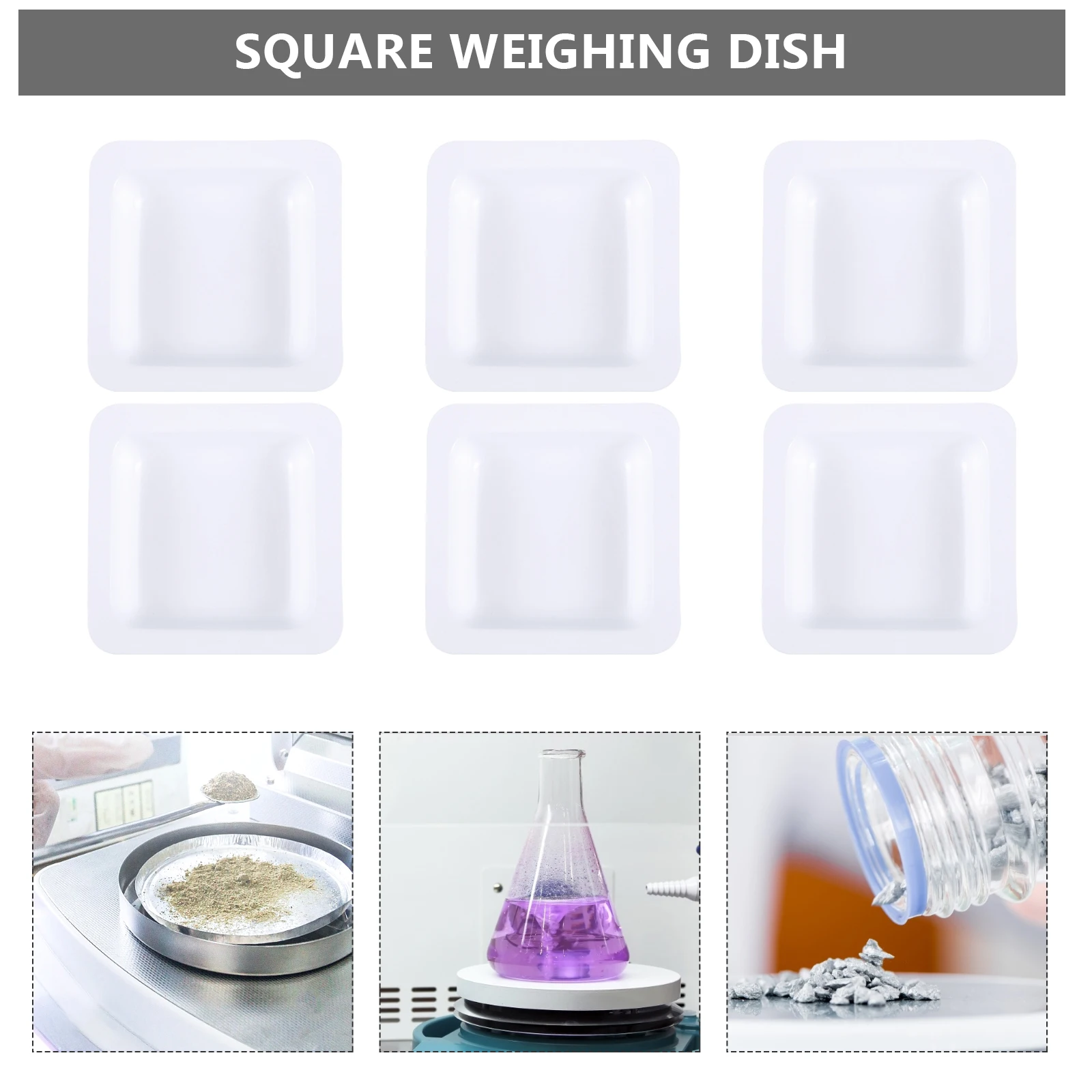 

50 Pcs Weighing Dish Clear Tray for Scale Plastic Boats Lab Supplies Laboratory Sample Pan Plate Weight