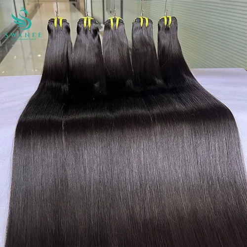 Imagen 2 del producto Extensiones de Cabello Humano 100% Natural, Liso, de 10 a 36 Pulgadas, Sin Procesar, Virgen, con Doble Trama # 1B Negro Natural para Mujer