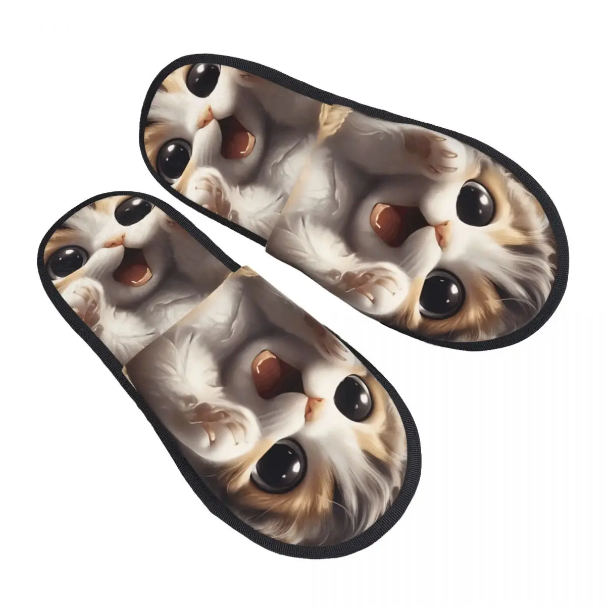 

Мягкие теплые домашние тапочки из пены с эффектом памяти для женщин с милым кошачьим дизайном